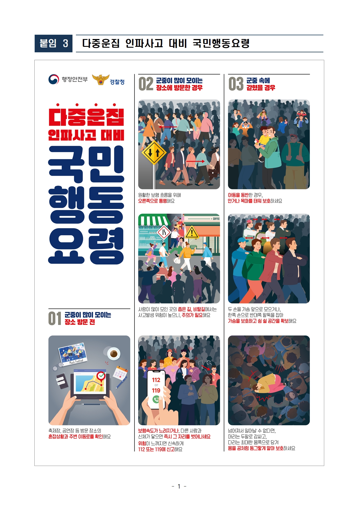 (김해중앙여자고등학교-2524 (첨부) 경상남도교육청 안전총괄과) [붙임3] 다중운집인파사고 대비 국민행동요령(포스터)001.jpg